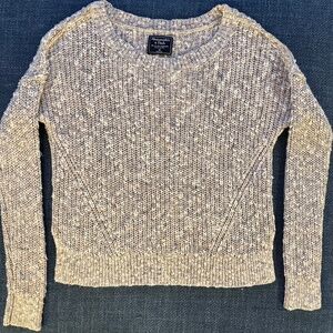 Abercrombie Cropped Chunky Knit Sweater XS – Soft Neutral Taupe elevated basic